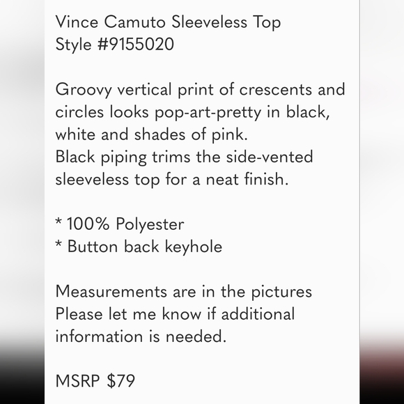 Vince Camuto Sleeveless Blouse - Picture 13 of 13